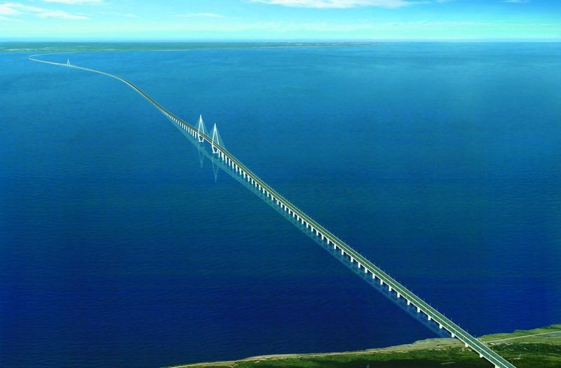 Мост через залив Ханчжоувань - самый длинный мост в мире 