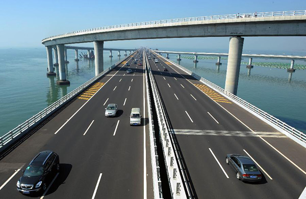 Циндаоский мост через залив - самый длинный мост в мире